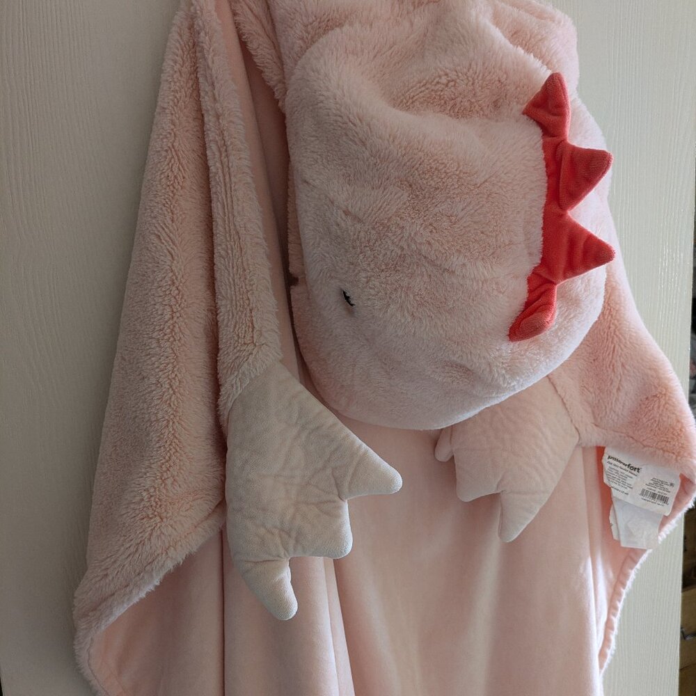 Target Pillowfort Pink Dinosaur Blanket with Hood 40 x 50
